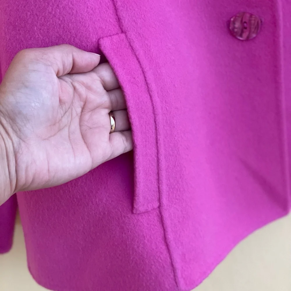 Dana Bachman Fuchsia Wool Jacket Sz-6 - Picture 6 of 8